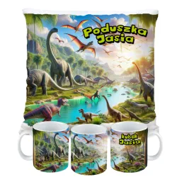 Kubek Poduszka Dinozaur Dinozaury T-rex Tyrannosaurus Triceratops